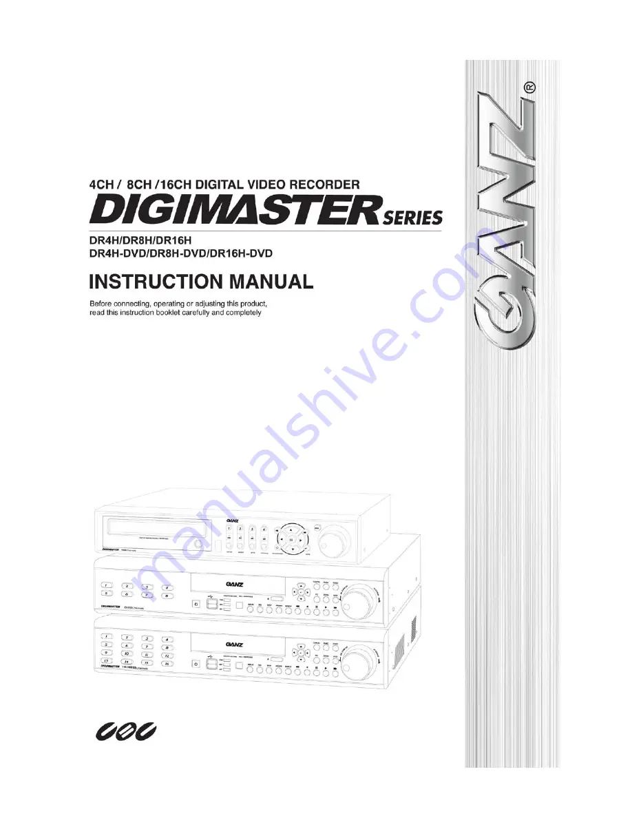 Ganz DigiMAster DR16H Instruction Manual Download Page 1