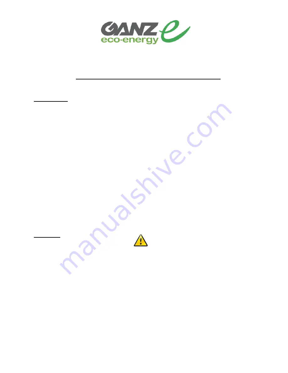 Ganz GSP-06 General Installation & User Manual Download Page 1