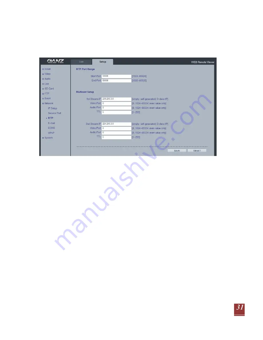 Ganz PixelIPro Series ZN-B2MAP User Manual Download Page 31