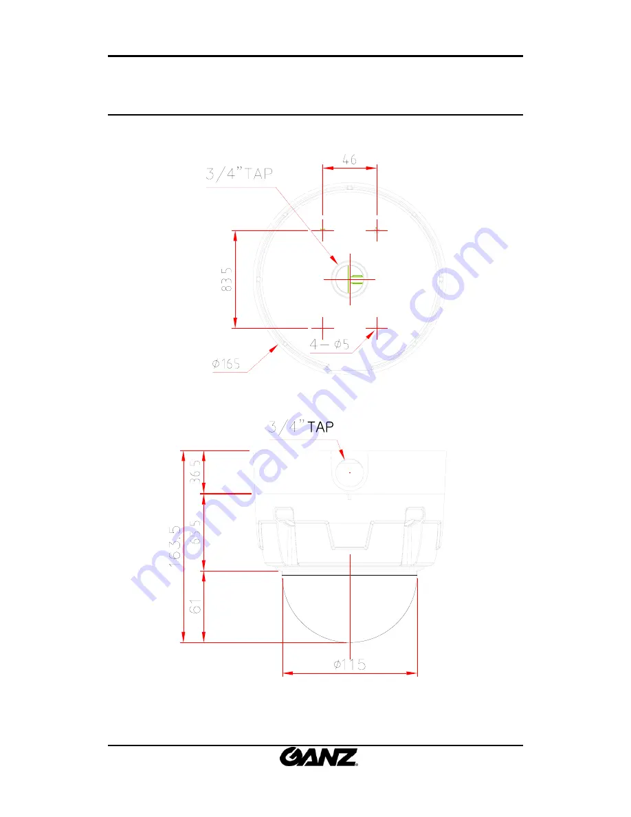 Ganz ZN-PTZ550VP(N)E Installation Manual Download Page 22