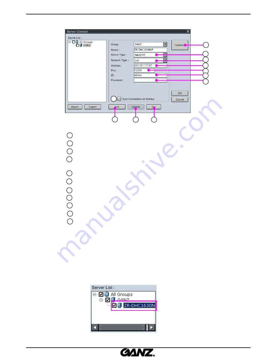 Ganz ZR-DHC1630NP Gms Manual Download Page 13