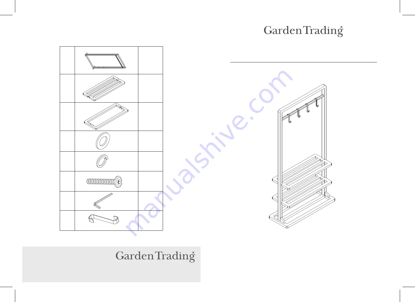 Garden Trading Boscombe Clothes Rail Installation Instructions Download Page 1