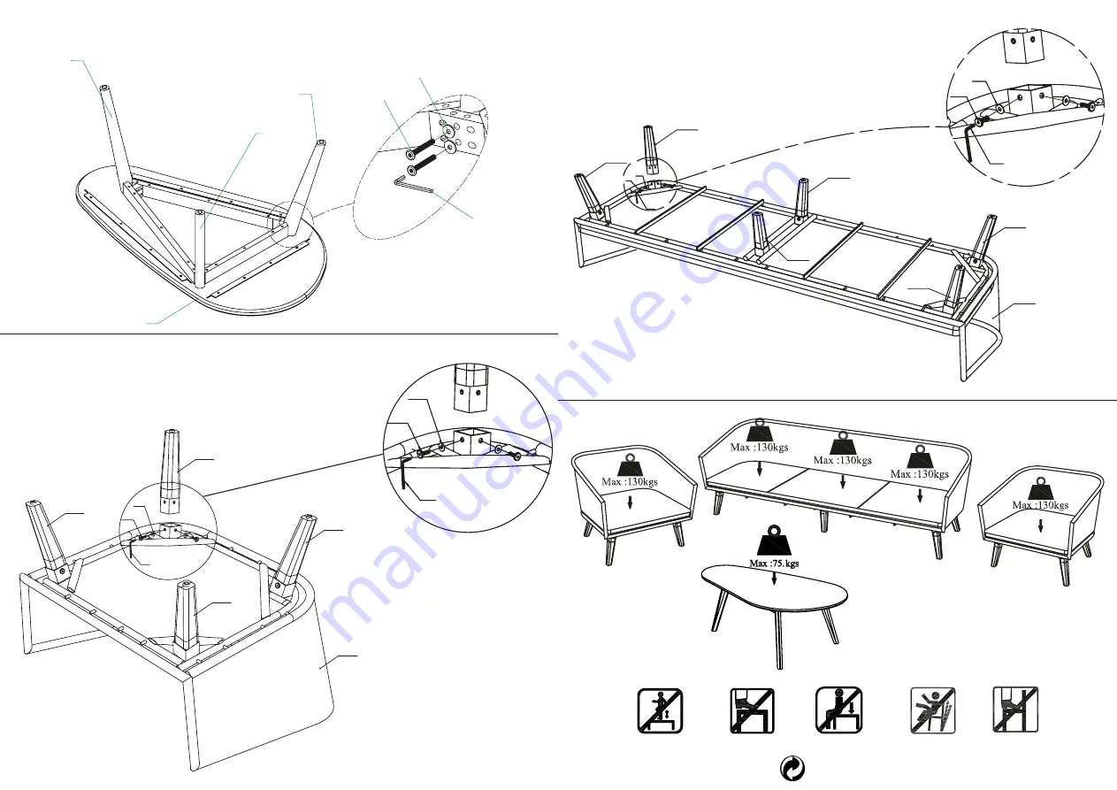 Garden Trading Colwell Sofa Set FUPL01 Скачать руководство пользователя страница 2