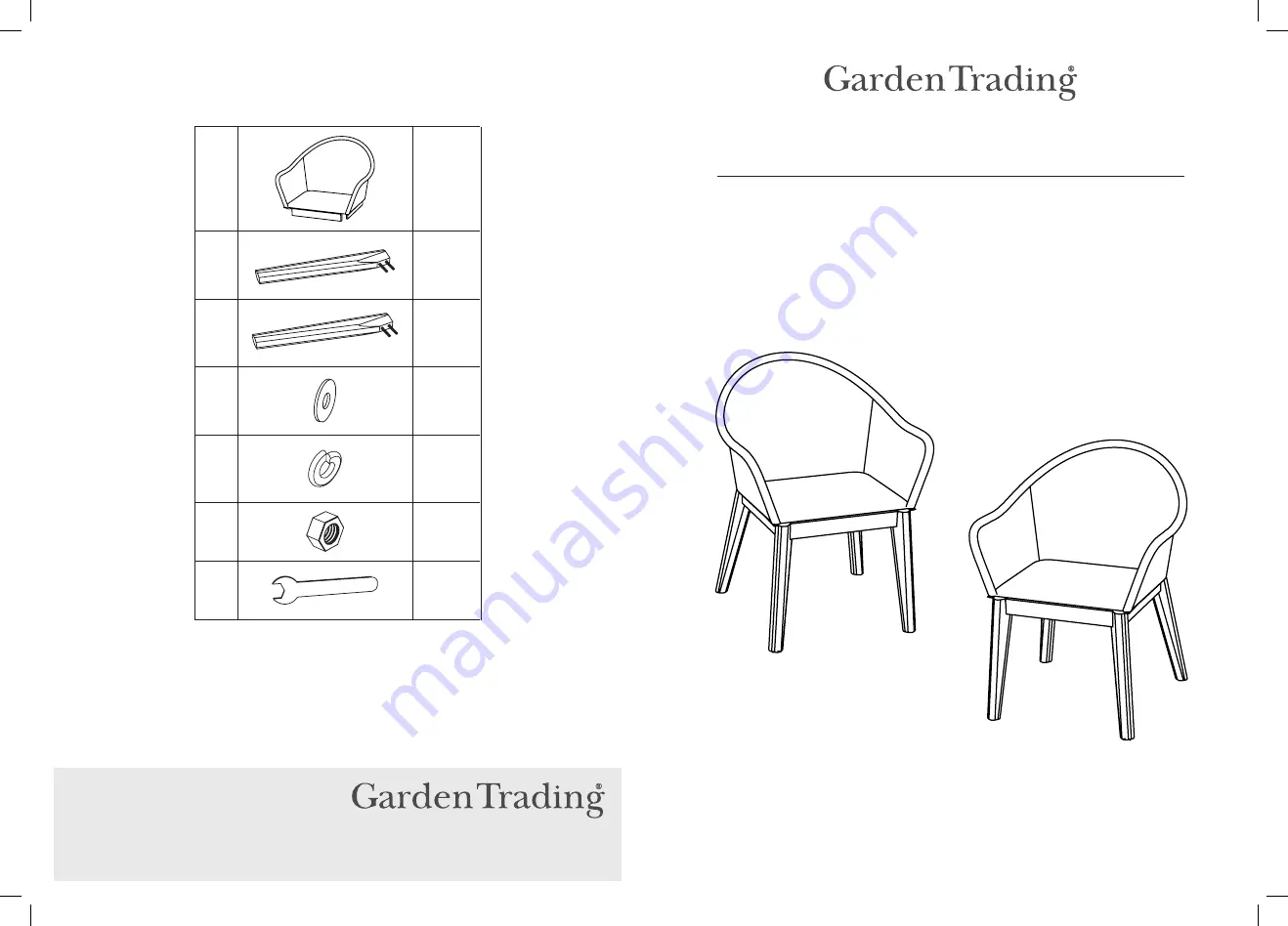 Garden Trading Pair of Luccombe Dining Chairs Скачать руководство пользователя страница 1