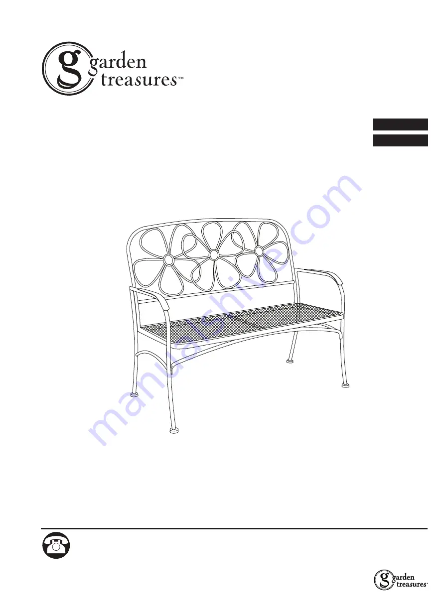 Garden Treasures DAISY BENCH 0477398 Скачать руководство пользователя страница 1