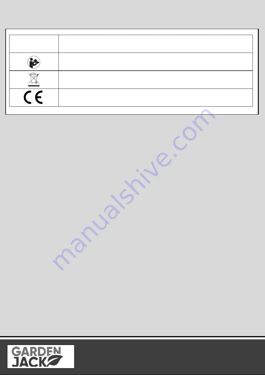 GARDENJACK EPW1800 Safety And Operating Manual Download Page 5