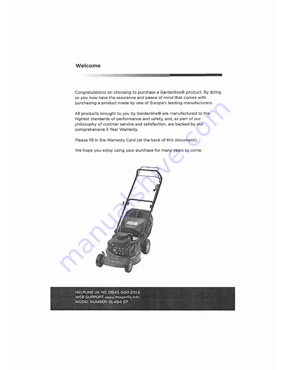 Gardenline GL484 SP Power Manual Download Page 2