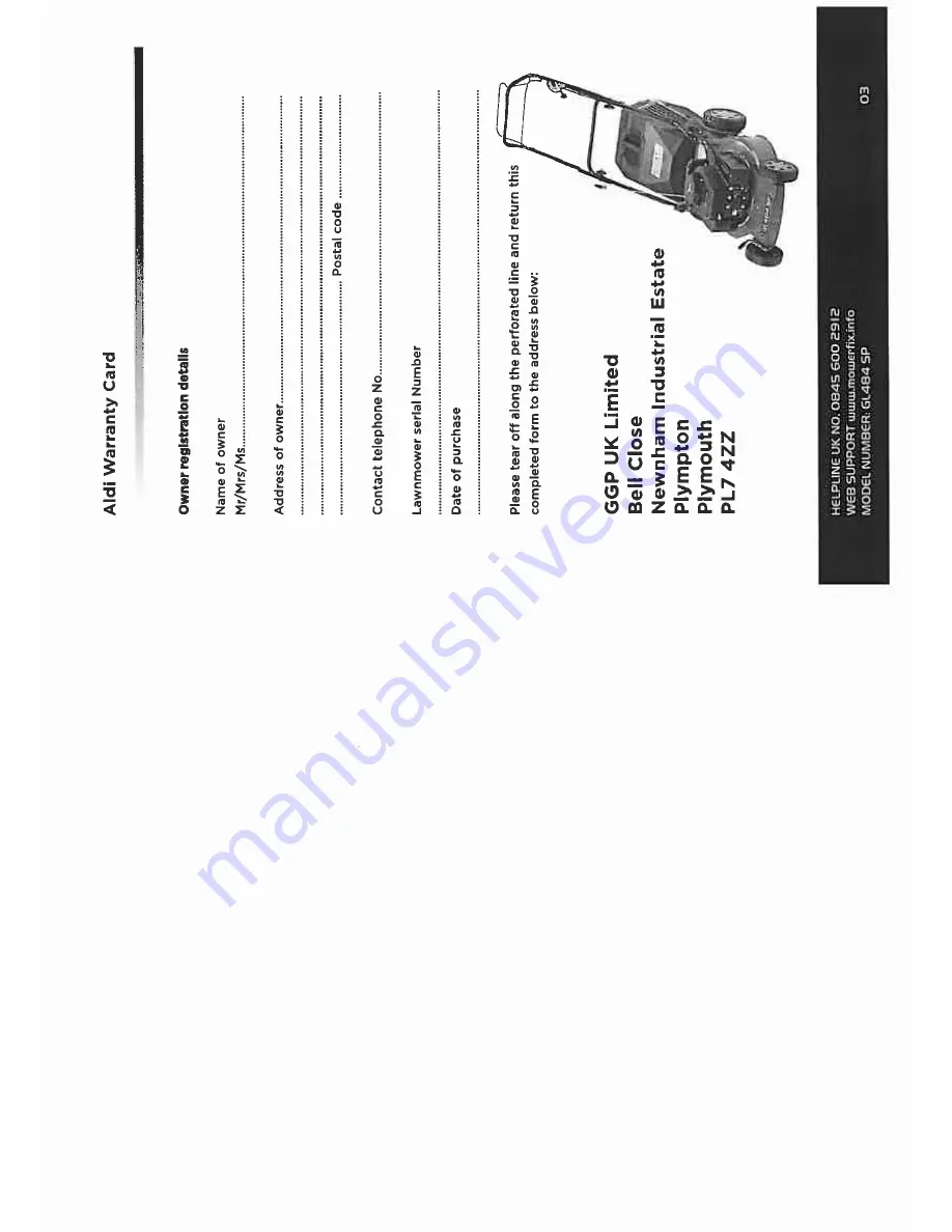 Gardenline GL484 SP Power Manual Download Page 13