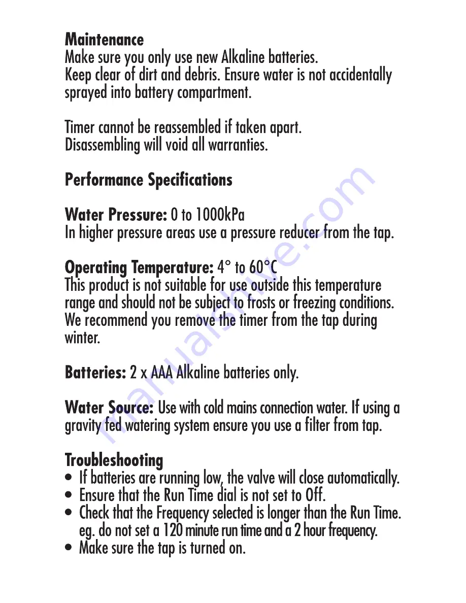 GardenMate Two Dial Automatic Tap 1017641 User Manual Download Page 7