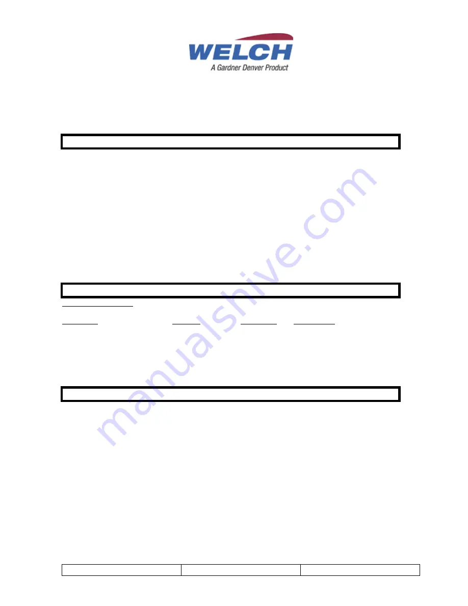 Gardner Denver Welch DUOSEAL 1400B-01 Owner'S Manual Download Page 21