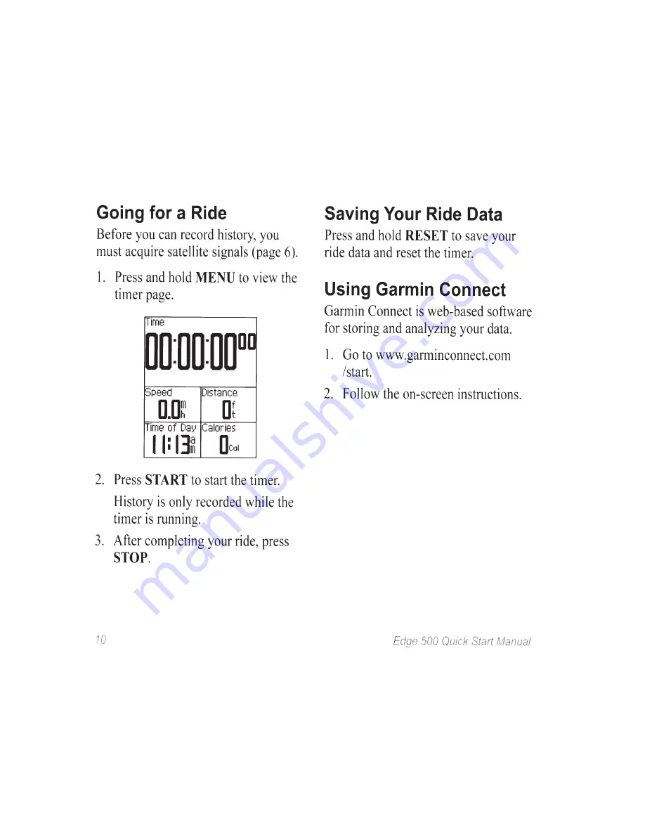 Garmin EDGE 500 Quick Start Manual Download Page 12