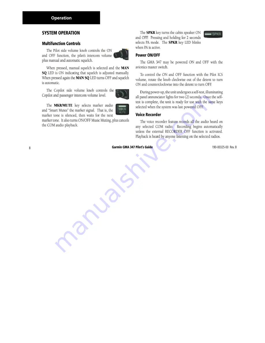 Garmin GMA 347 Pilot'S Manual Download Page 10