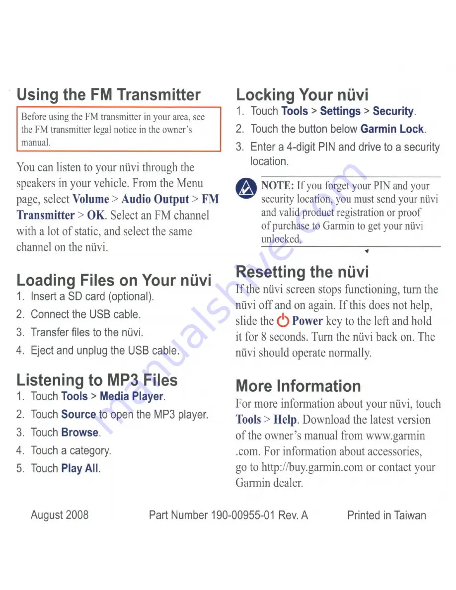 Garmin nuvi 705 series Quick Start Manual Download Page 8