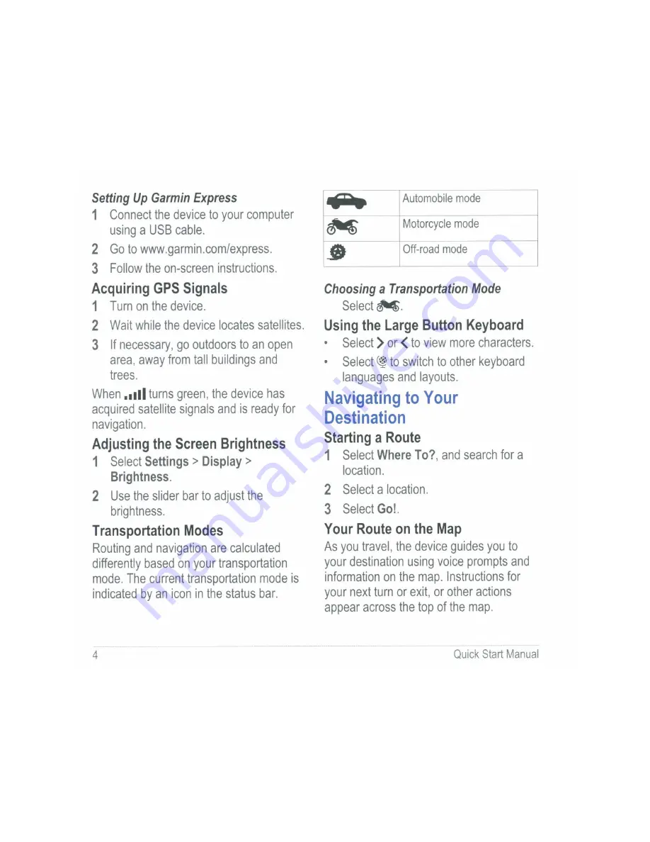 Garmin Zumo 395 Quick Start Manual Download Page 4