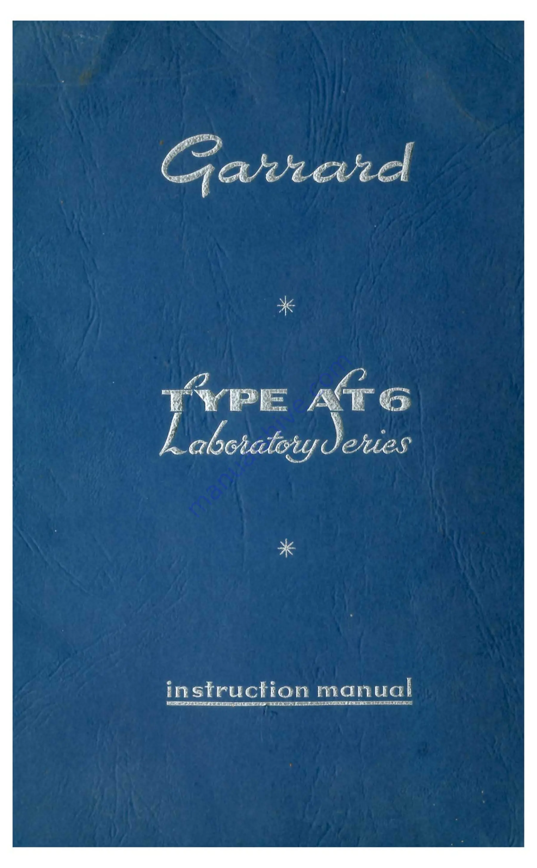 Garrard AT6 Скачать руководство пользователя страница 1