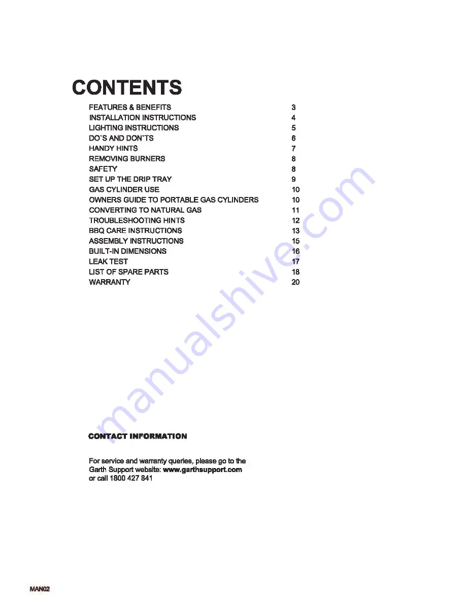 Garth SC6112P Operating Instructions Manual Download Page 2