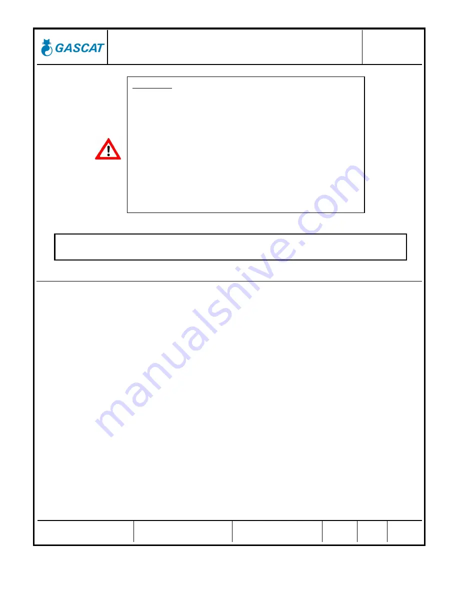 Gascat URANO FA Installation, Operation & Maintenance Manual Download Page 30