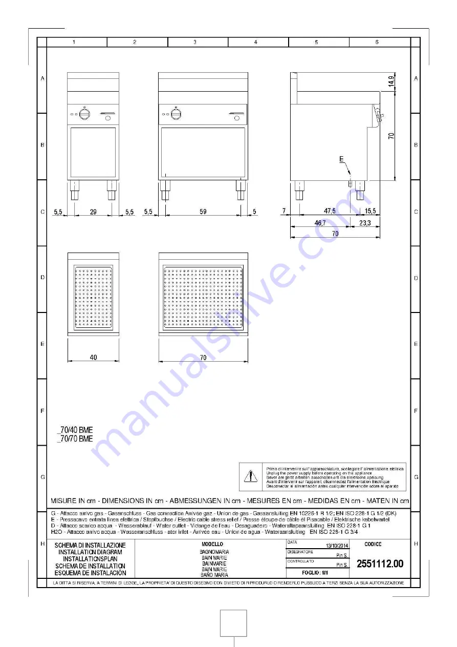 Gastro-M 60/30 BME Installation, Use And Maintenance Manual Download Page 108