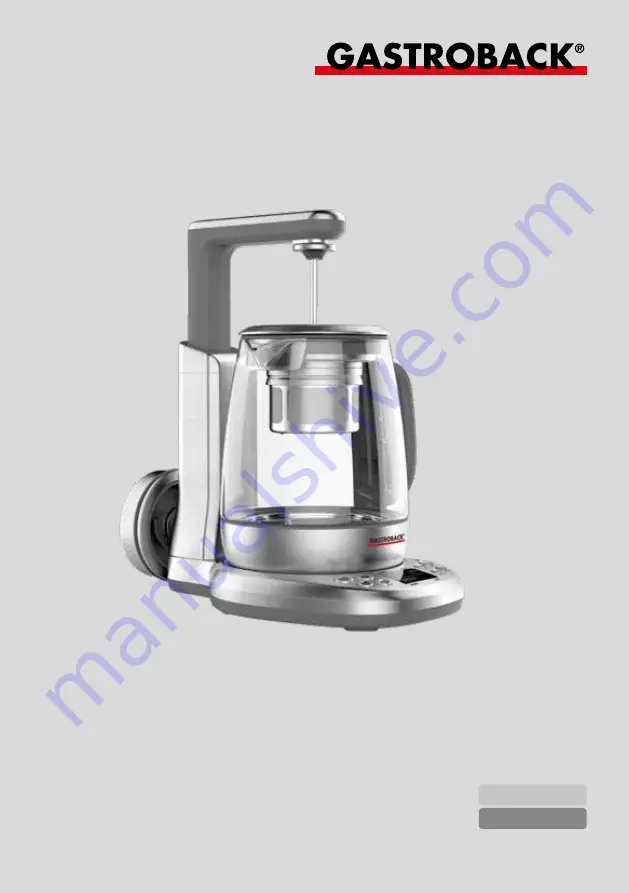 Gastroback Design Tea Maker Advanced Plus Operating Instructions Manual Download Page 63