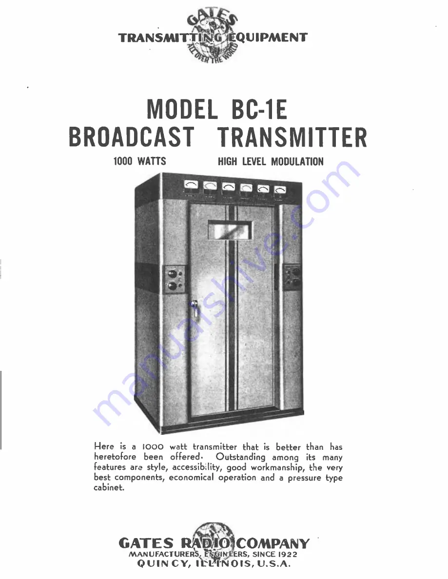 Gates BC-1E Quick Start Manual Download Page 1