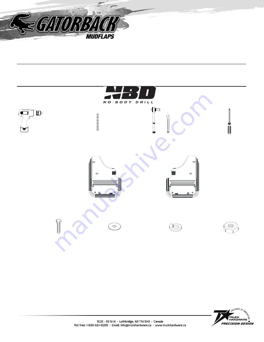 Gatorback Mudflaps GCR43R Mounting Diagram & Instructions Download Page 1