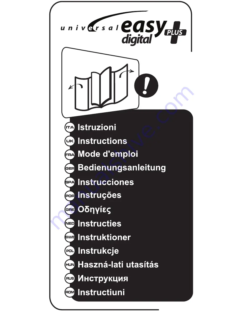 GBS Universal Easy Digital Plus Instructions Manual Download Page 1