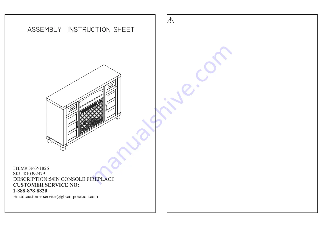 GBT FP-P-1826 Assembly Instruction Sheet Download Page 1