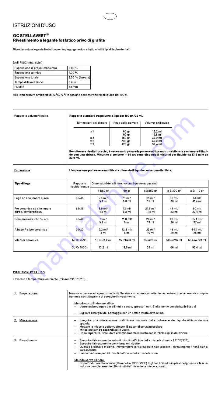 gc STELLAVEST Instructions For Use Manual Download Page 8