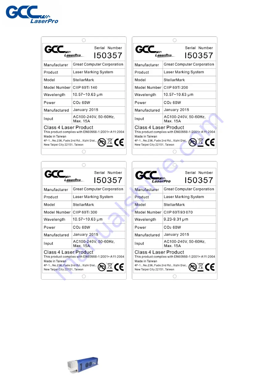 GCC Technologies StellarMark C Series User Manual Download Page 10