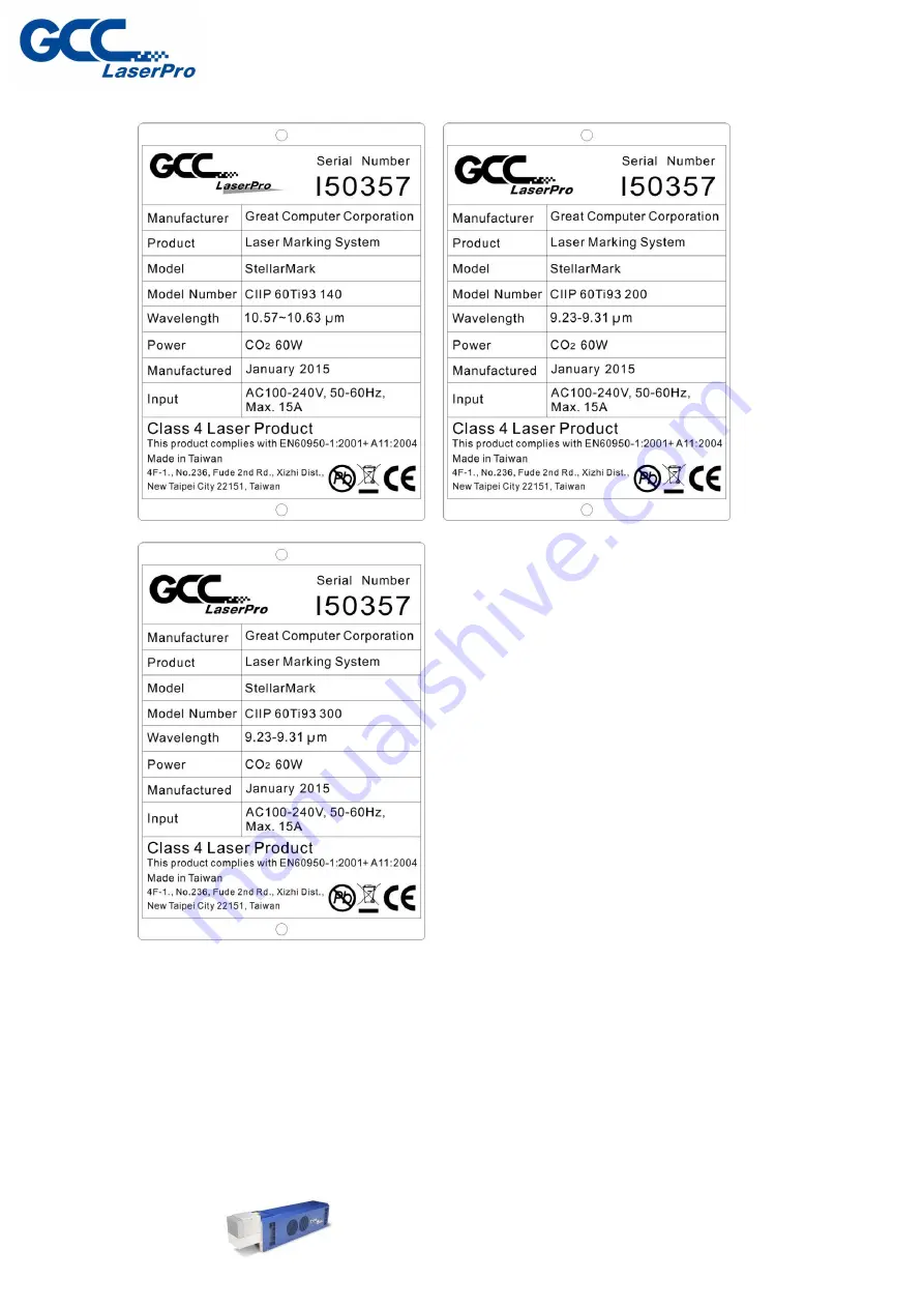 GCC Technologies StellarMark C Series Скачать руководство пользователя страница 11