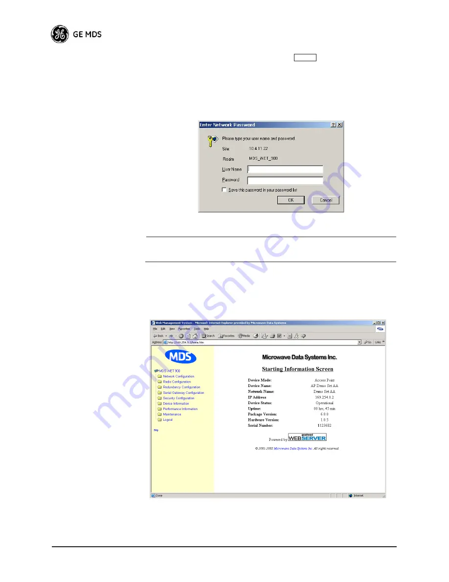 GE MDS MDS iNET-II 900 Reference Manual Download Page 40