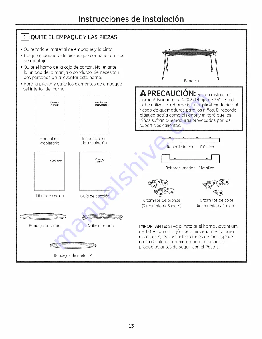 GE Advantium PSB9120DF Installation Instructions Manual Download Page 33