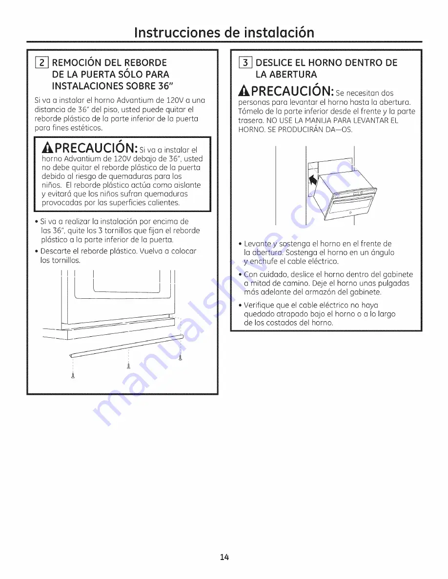 GE Advantium PSB9120DF Installation Instructions Manual Download Page 34