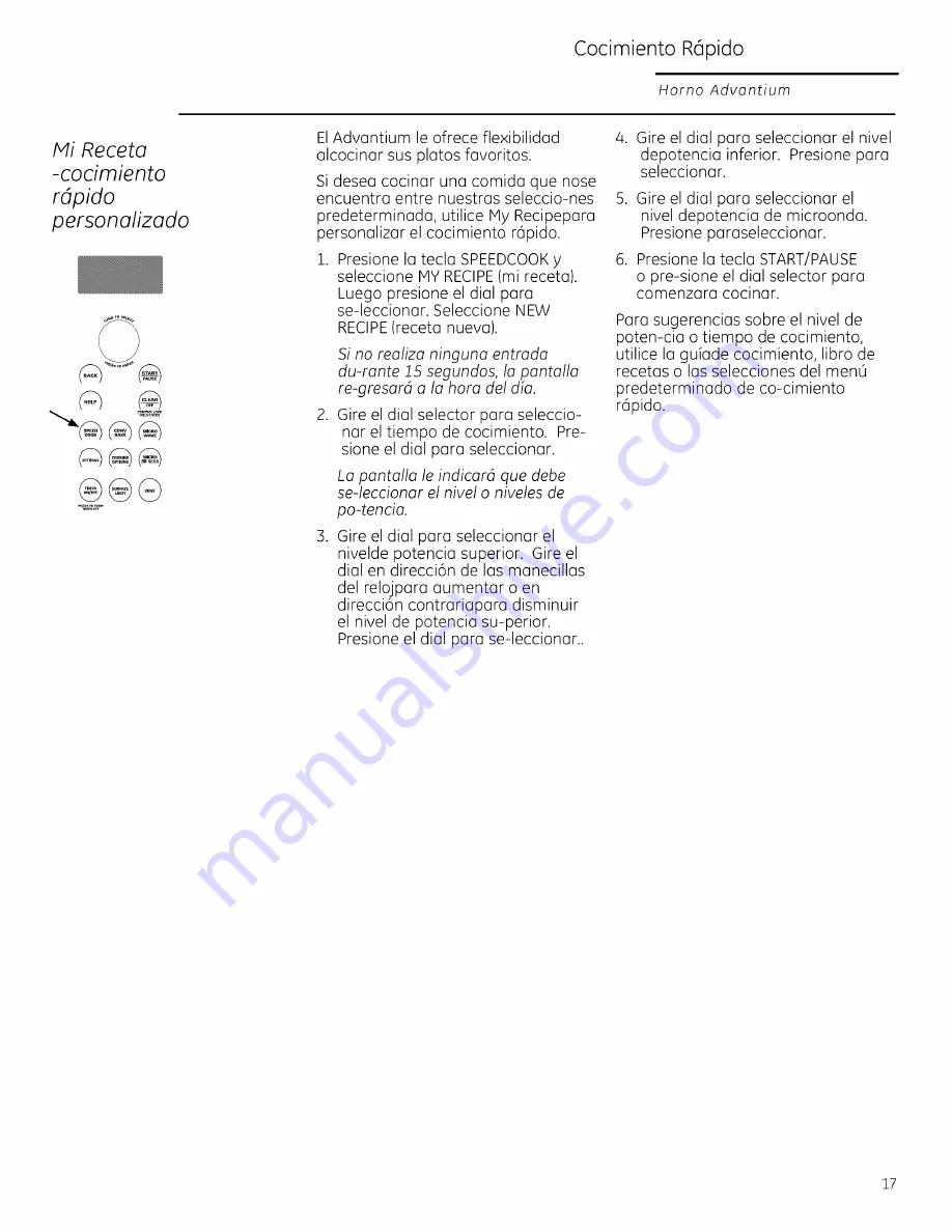 GE Advantium ZSA1202 Owner'S Manual Download Page 57