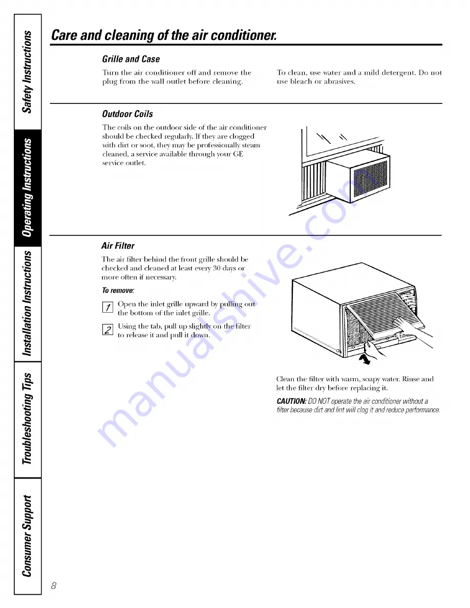 GE AGL12 Owner'S Manual And Installation Instructions Download Page 8