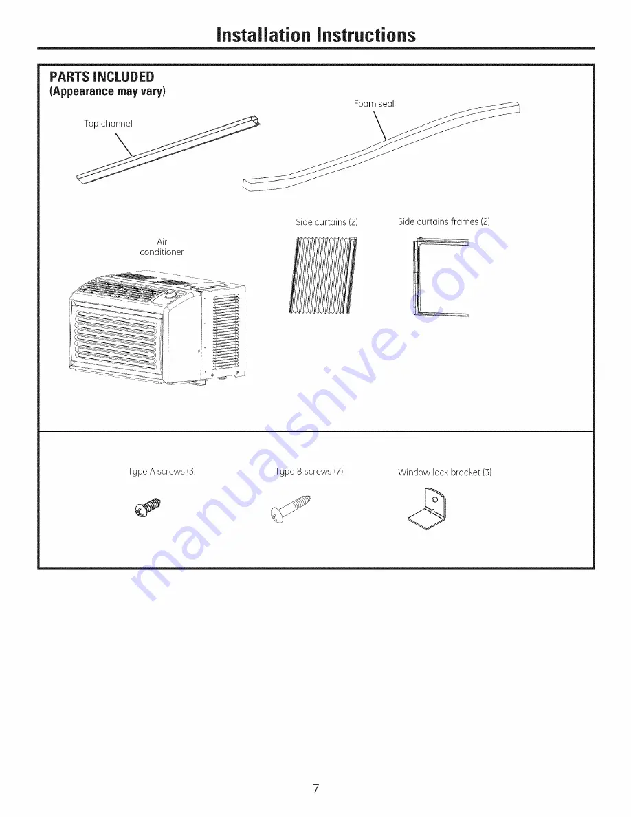 GE AHR05 Owner'S Manual And Installation Instructions Download Page 7