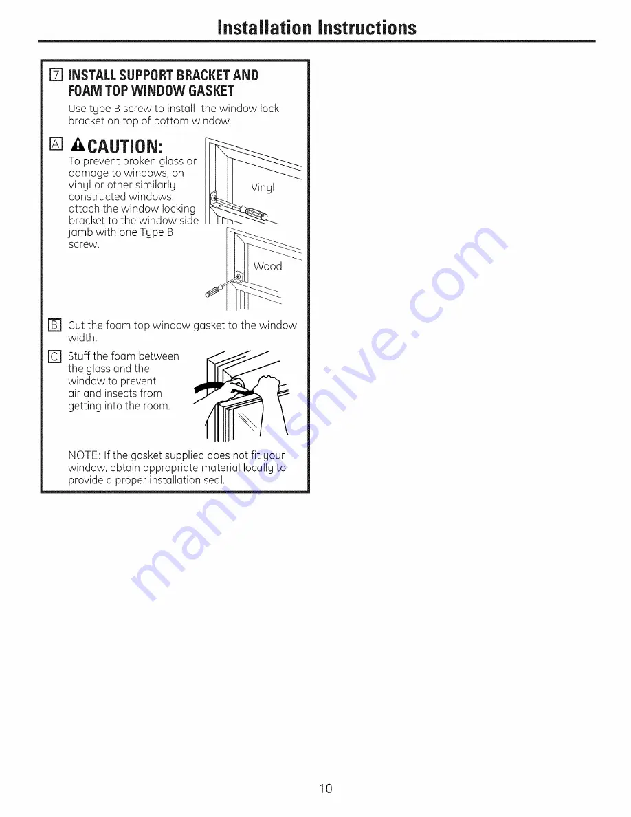 GE AHR05 Owner'S Manual And Installation Instructions Download Page 10