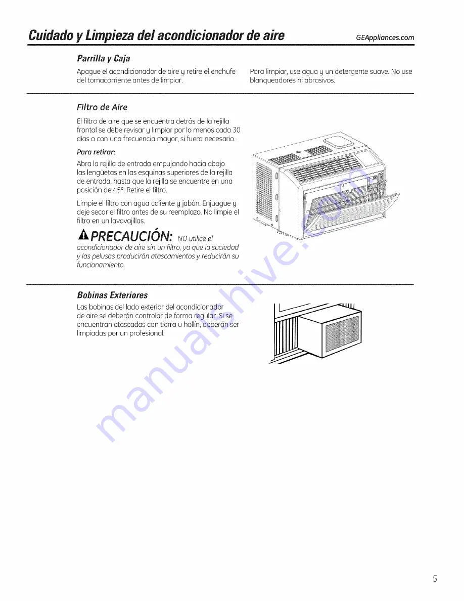 GE AHR05 Owner'S Manual And Installation Instructions Download Page 19