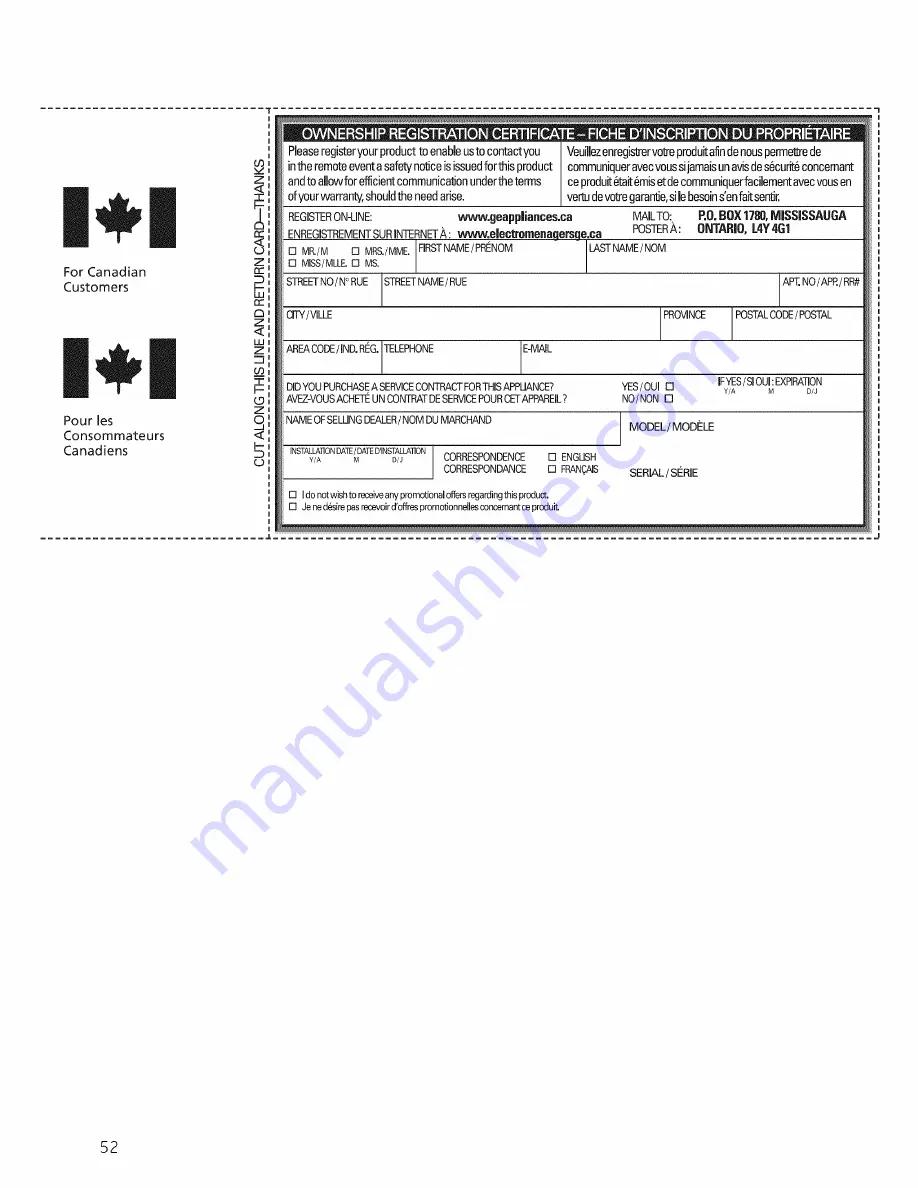 GE Appliances CS980 Owner'S Manual And Installation Instructions Download Page 52