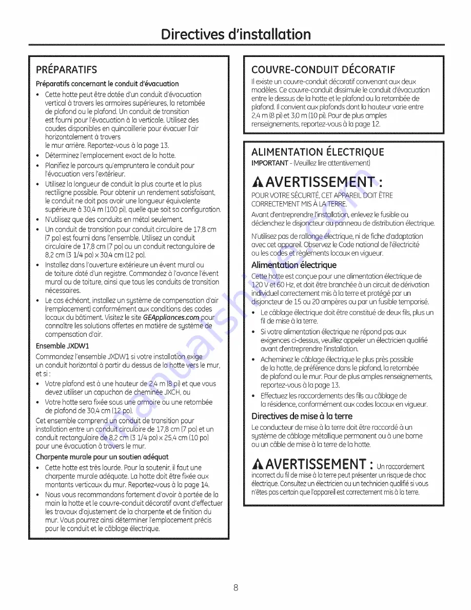 GE Appliances JV936 Operating Instructions Manual Download Page 30