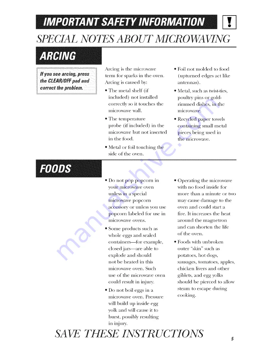 GE Appliances JVM1730 Owner'S Manual Download Page 5