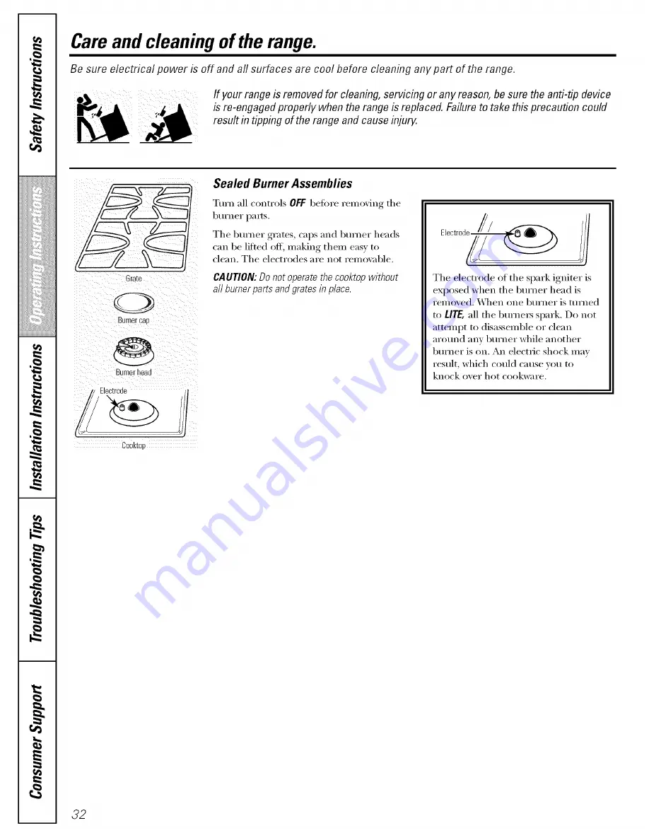 GE Appliances Profile JGB900 Owner'S Manual & Installation Instructions Download Page 32