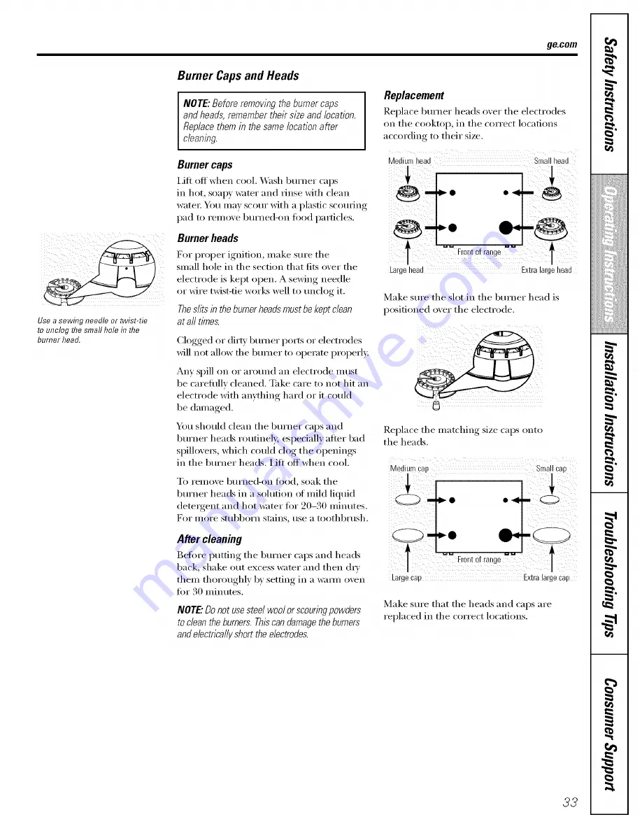 GE Appliances Profile JGB900 Owner'S Manual & Installation Instructions Download Page 33