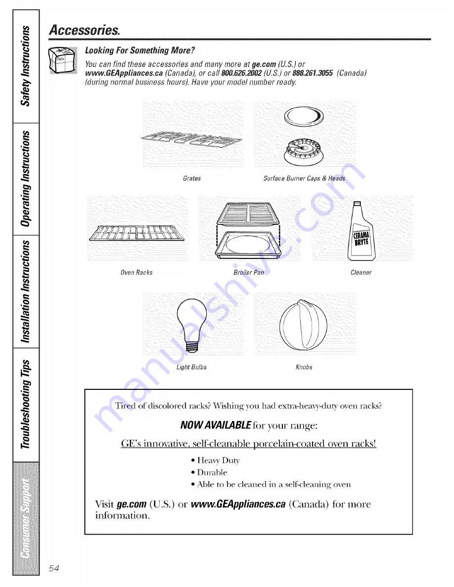 GE Appliances Profile JGB900 Owner'S Manual & Installation Instructions Download Page 54