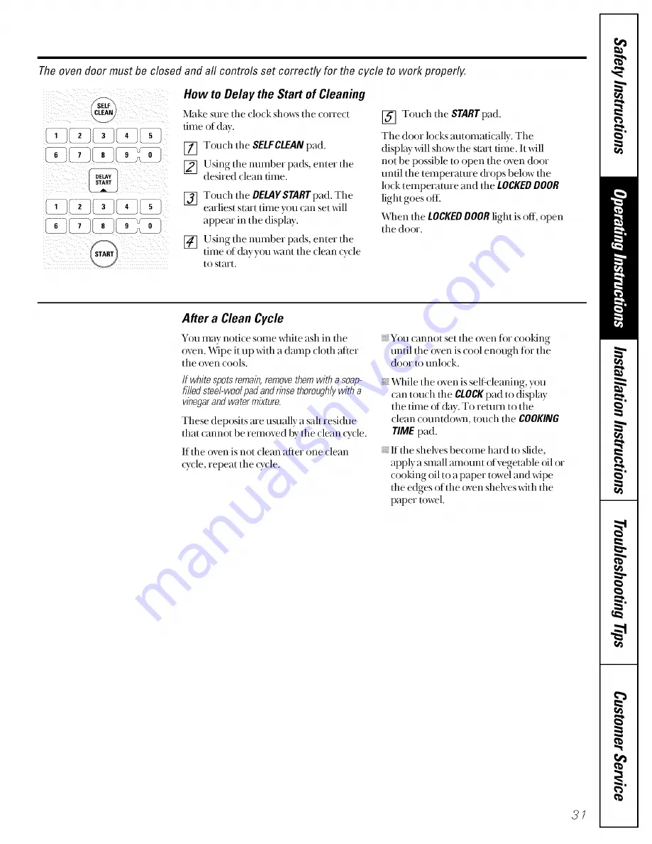 GE Appliances Profile JGB920 Owner'S Manual And Installation Instructions Download Page 31