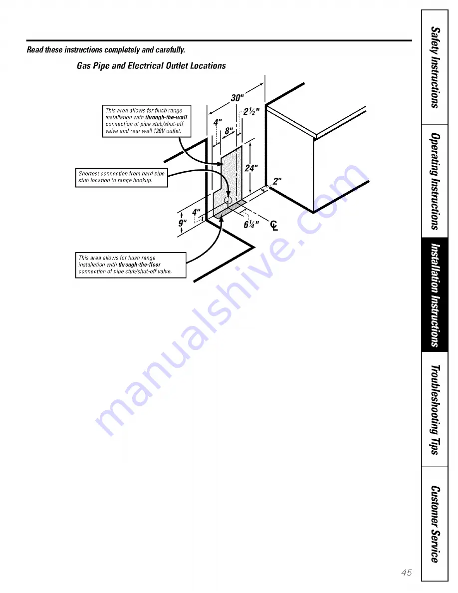 GE Appliances Profile JGB920 Owner'S Manual And Installation Instructions Download Page 45