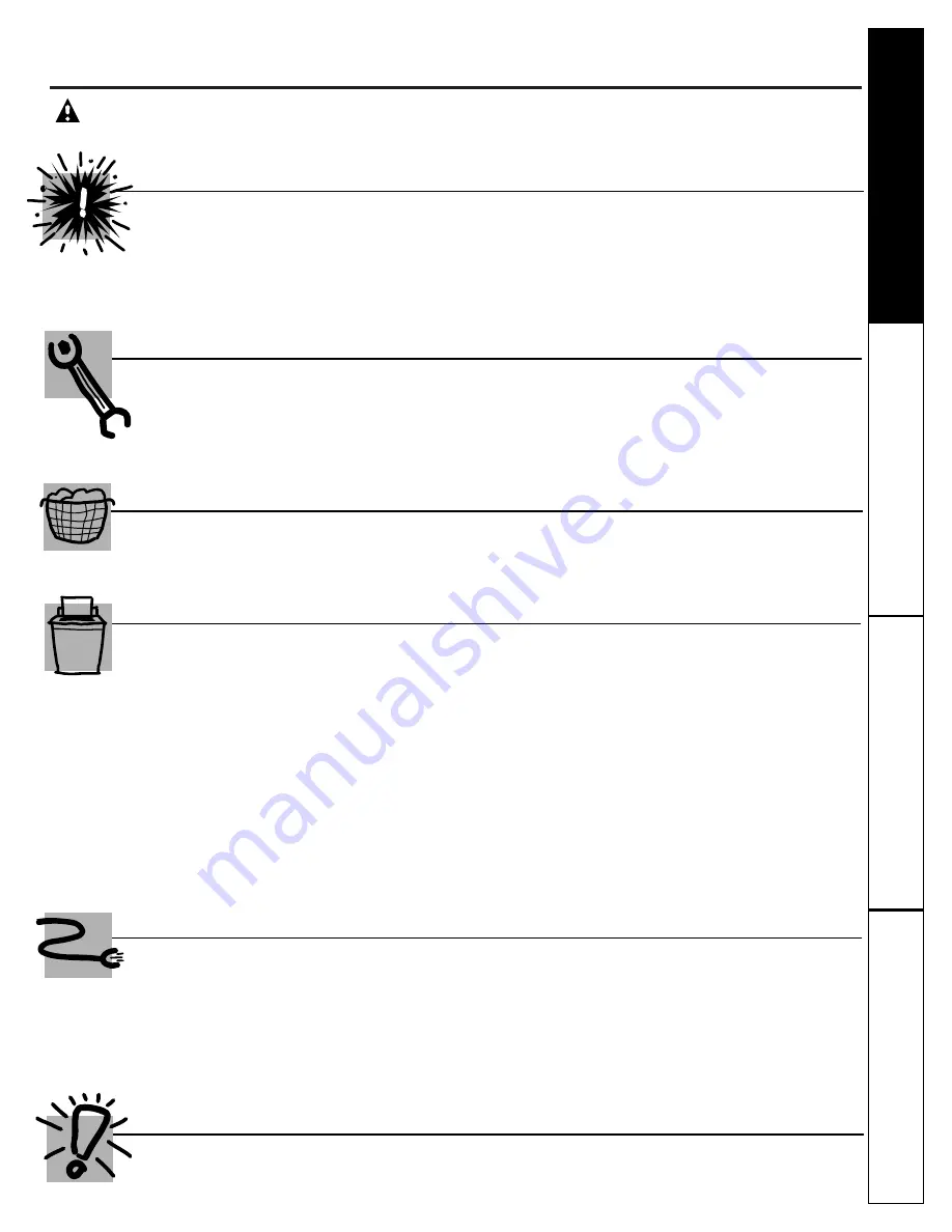 GE Appliances Profile WNSE4200 Owner'S Manual Download Page 3