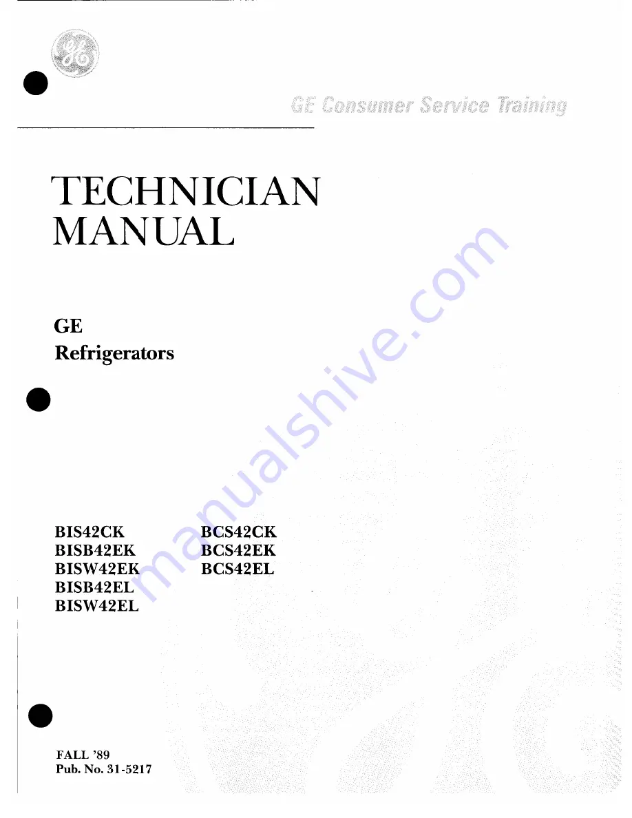 GE BIS42CK Technician Manual Download Page 1