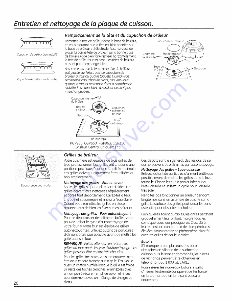 GE CGP350 Owner'S Manual Download Page 28