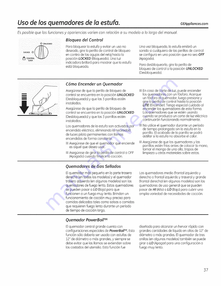 GE CGP350 Owner'S Manual Download Page 37